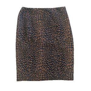 NWT Dana Buchman Poly-Cotton Wool Animal Print Knee Length Pencil  Skirt Sz 4